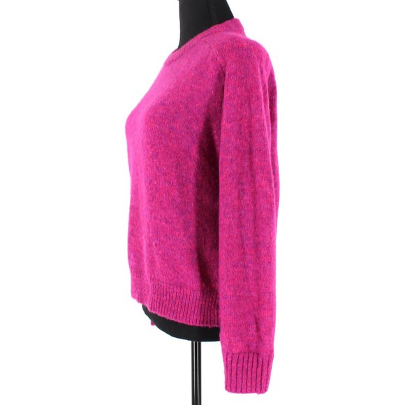 J. Crew Relaxed Saddle Sleeve Pullover Crewneck Sweater Heather Fuchsia X-Small - Picture 4 of 9